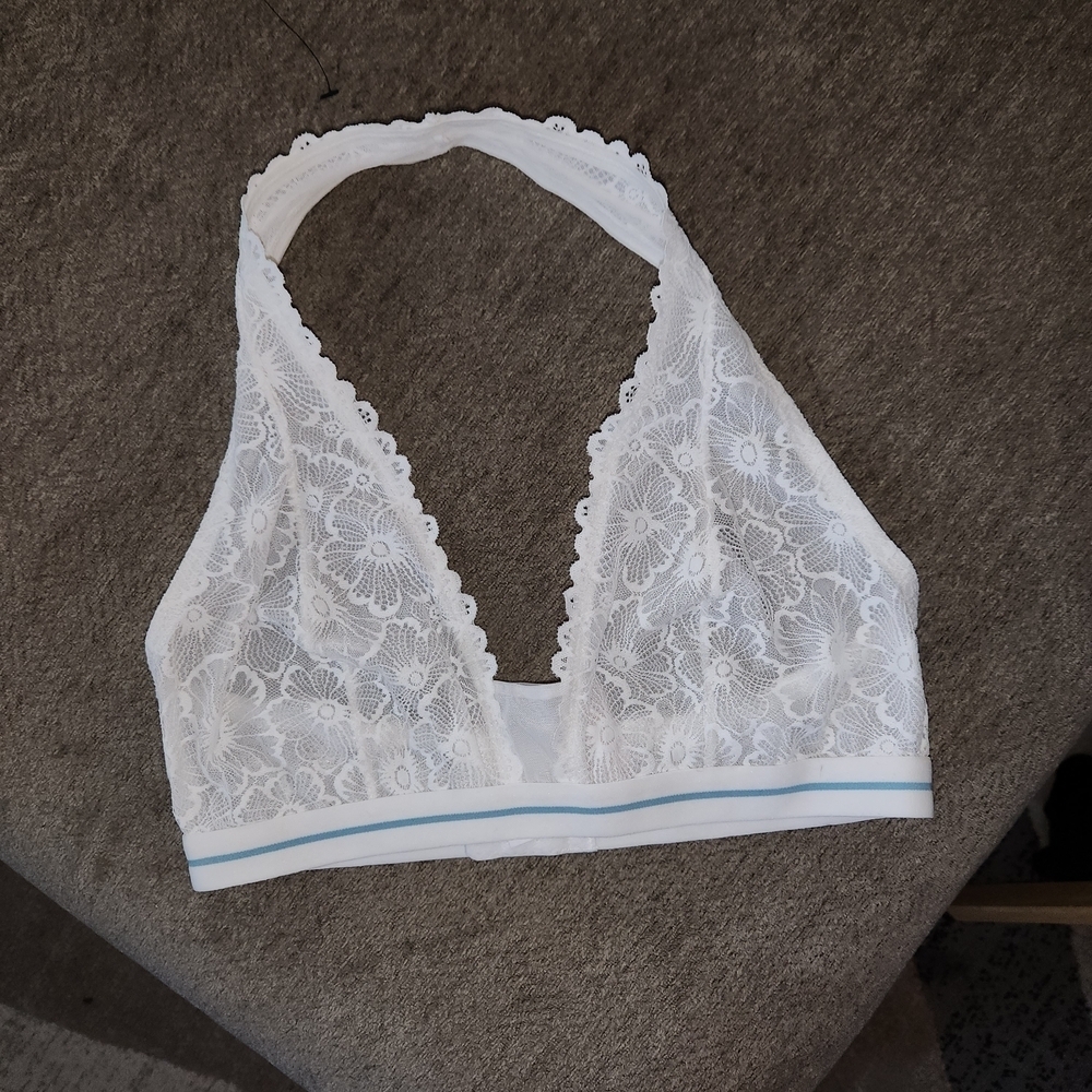 Colsie White Lace Halter Bralette